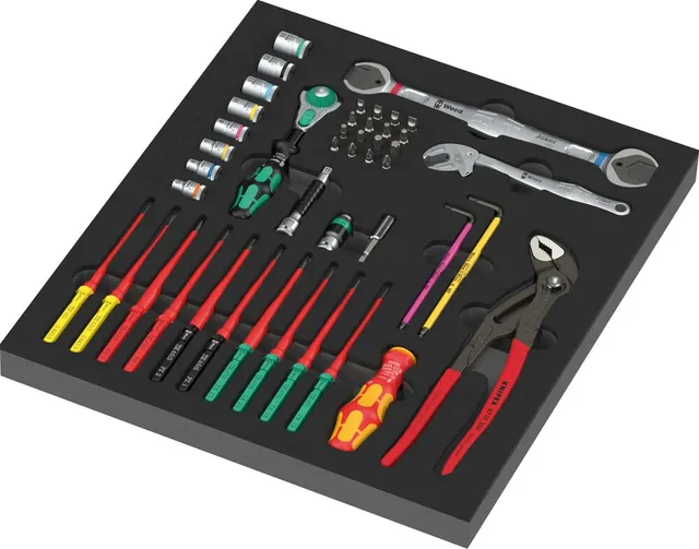 wera-9753-insert-en-mousse-kraftform-kompakt-1-maintenance-45-pi-ces-vde-cliquet image 1