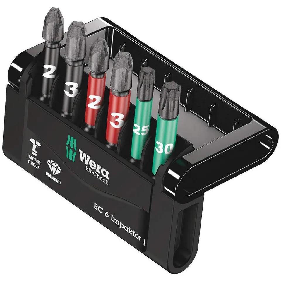 wera-5057694001-bit-check-6-impaktor-2-jeu-de-6-embouts-de-vissage-50-mm-pour-vi image 1