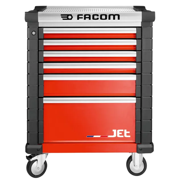 facom-jet-6m3a-servante-d-atelier-jet-rouge-6-tiroirs-sur-roulettes-3-modules-pa image 1