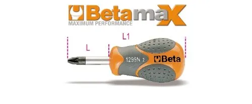 beta-tools-1299n-pzk-2-tournevis-lame-courte-pour-vis-pozidriv-supadriv-pz2-en-b image 1