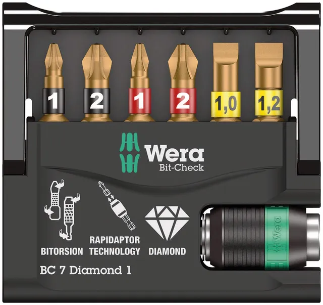 wera-05073419001-bit-check-7-diamond-1-sb-set-de-7-embouts-au-diamant-multicolor image 1