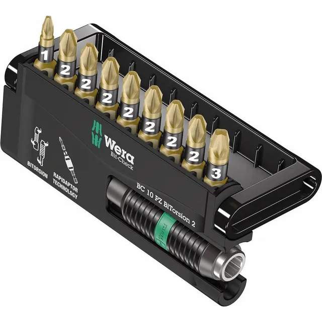 wera-bit-check-10-pz-bi-torsion-2-05347153001-coffret-10-embouts-pozidriv-extra- image 1