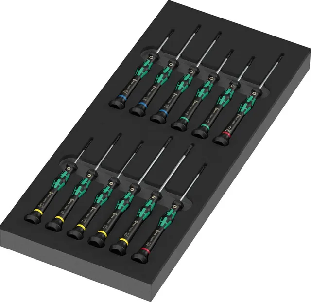 wera-9716-insert-en-mousse-kraftform-micro-2-jeu-de-13-pi-ces-dont-12-tournevis- image 1