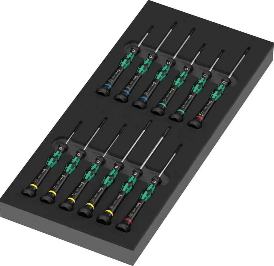 wera-9716-insert-en-mousse-kraftform-micro-2-jeu-de-13-pi-ces-dont-12-tournevis- image 1