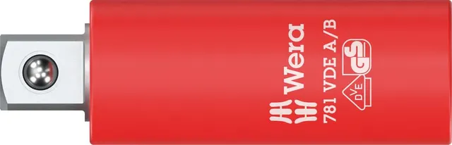 wera-781-a-b-adaptateur-vde-isol-carr-femelle-1-4-vers-carr-m-le-3-8-56-mm-test- image 1