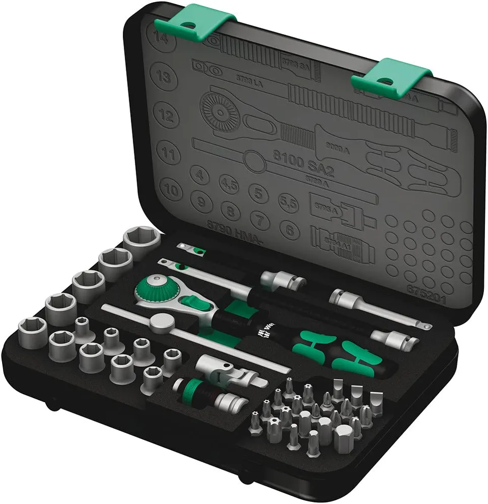 wera-8100-sa-2-zyklop-speed-jeu-cliquet-1-4-m-trique-42-pi-ces-en-coffret-m-tall image 1