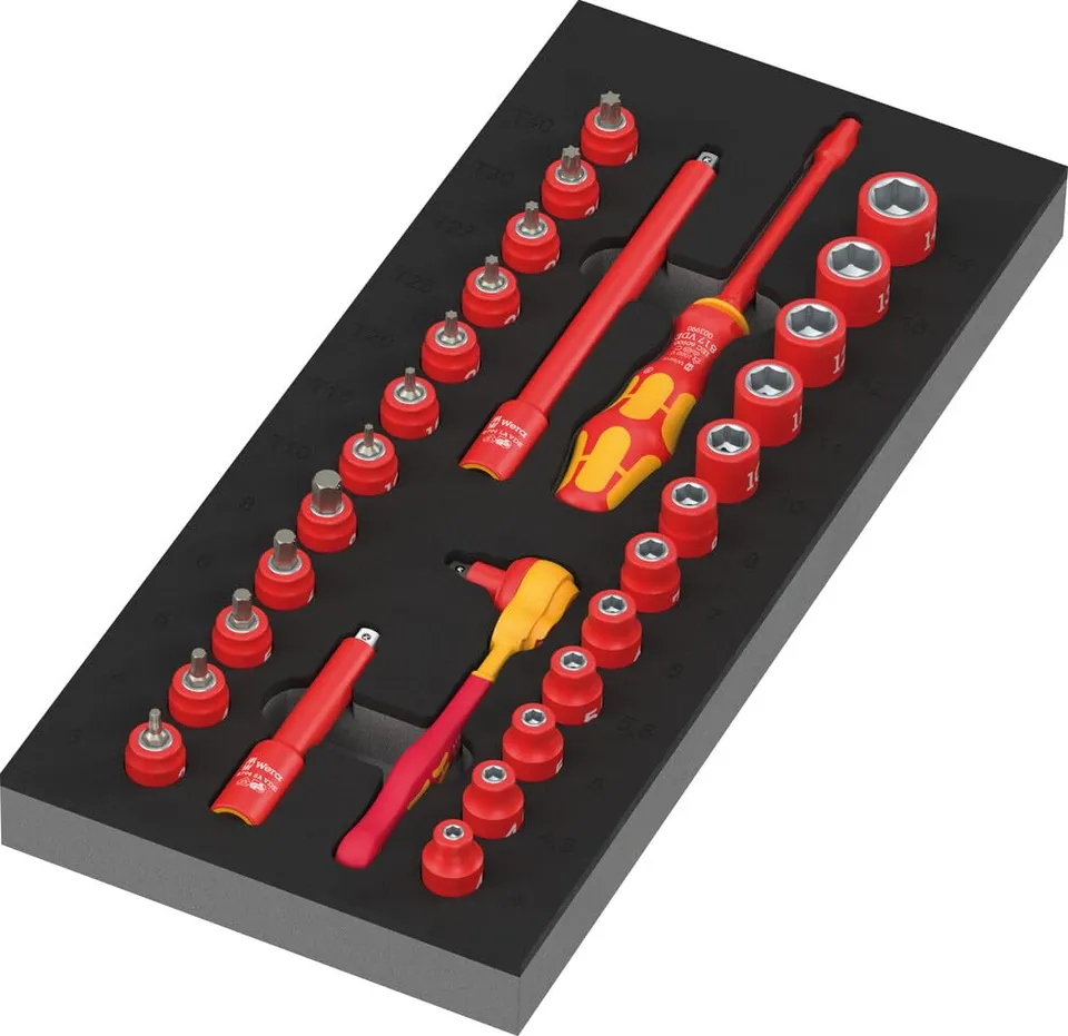 wera-9727-insert-en-mousse-zyklop-vde-pour-jeu-avec-cliquet-8007-a-vde-1-4-30-pi image 1