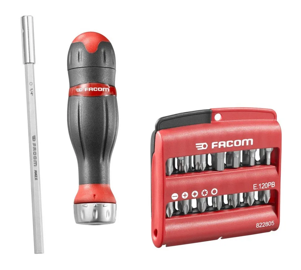 facom-acl-2a2-protwist-composition-tournevis-3-en-1-cliquet-45-dents-avec-28-emb image 1