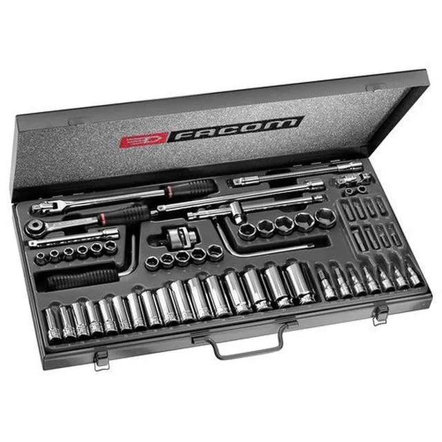 facom-j-451ep-coffret-de-douilles-et-embouts-3-8-avec-cliquet-rallonges-et-acces image 1
