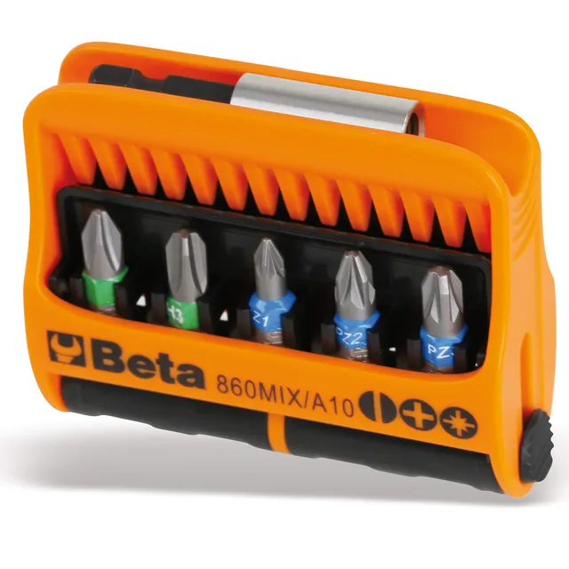 beta-tools-860mix-a10-jeu-de-10-embouts-de-visseuse-avec-porte-douilles-magn-tiq image 1