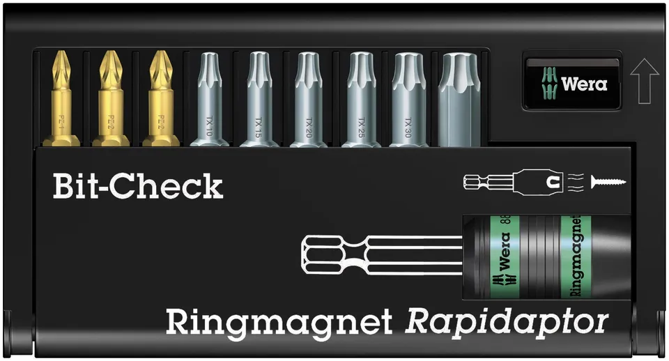 wera-8855-67-9-bit-check-05056388001-jeu-de-10-embouts-et-porte-embouts-rapidapt image 1