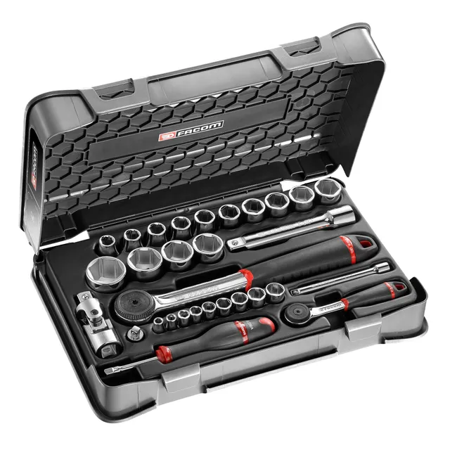 facom-rs-161-1pb-mbox-coffret-de-cliquets-et-douilles-mixtes-1-4-et-1-2-31-pi-ce image 1