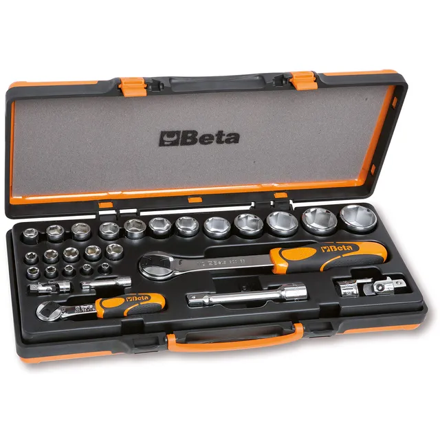beta-tools-902a-c22-coffret-m-tallique-1-4-et-1-2-avec-7-douilles-6-pans-28-embo image 1