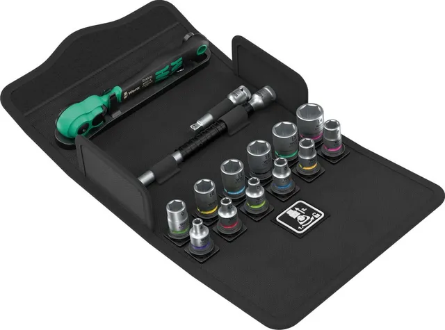wera-8100-sa-13-jeu-de-15-pi-ces-avec-cliquet-zyklop-comfort-1-4-m-trique-et-ral image 1