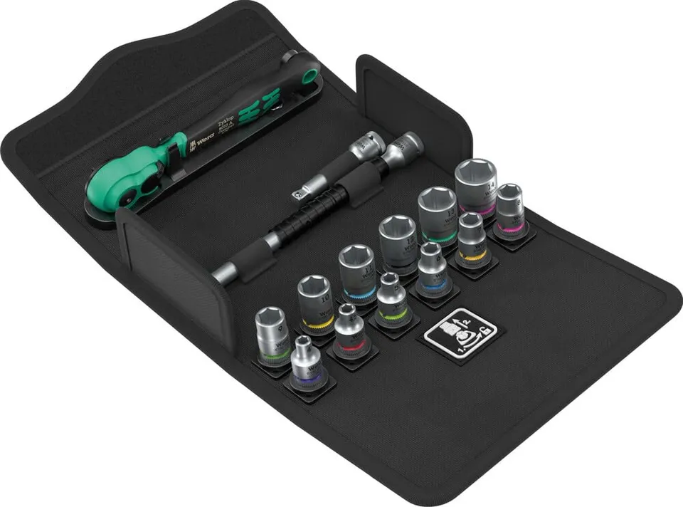 wera-8100-sa-13-jeu-de-15-pi-ces-avec-cliquet-zyklop-comfort-1-4-m-trique-et-ral image 1