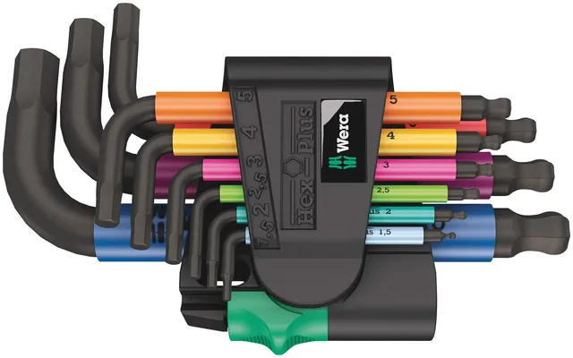 wera-950-9-hex-plus-multicolour-2-jeu-de-9-cl-s-m-les-coud-es-allen-m-triques-pr image 1
