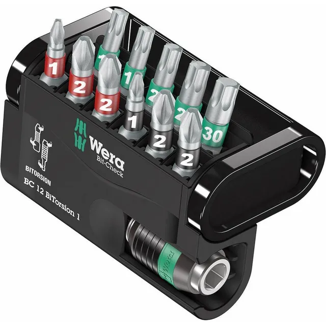 wera-05057420001-bit-check-12-bi-torsion-1-coffret-12-embouts-avec-porte-embouts image 1