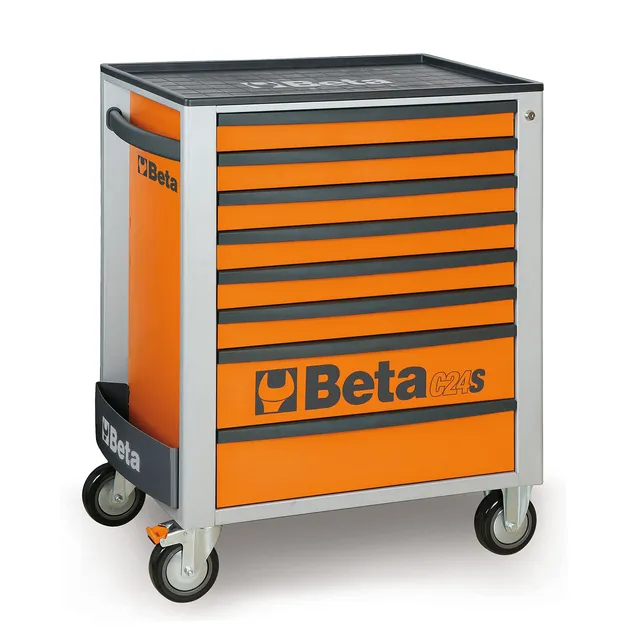 beta-c24s-8-g-servante-mobile-d-atelier-8-tiroirs-verrouillage-centralis-gris image 1
