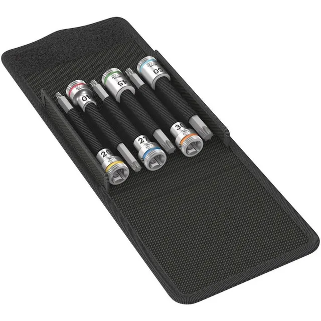 wera-05003185001-8767-b-torx-hf-1-zyklop-jeu-de-6-douilles-embouts-torx-3-8-avec image 1