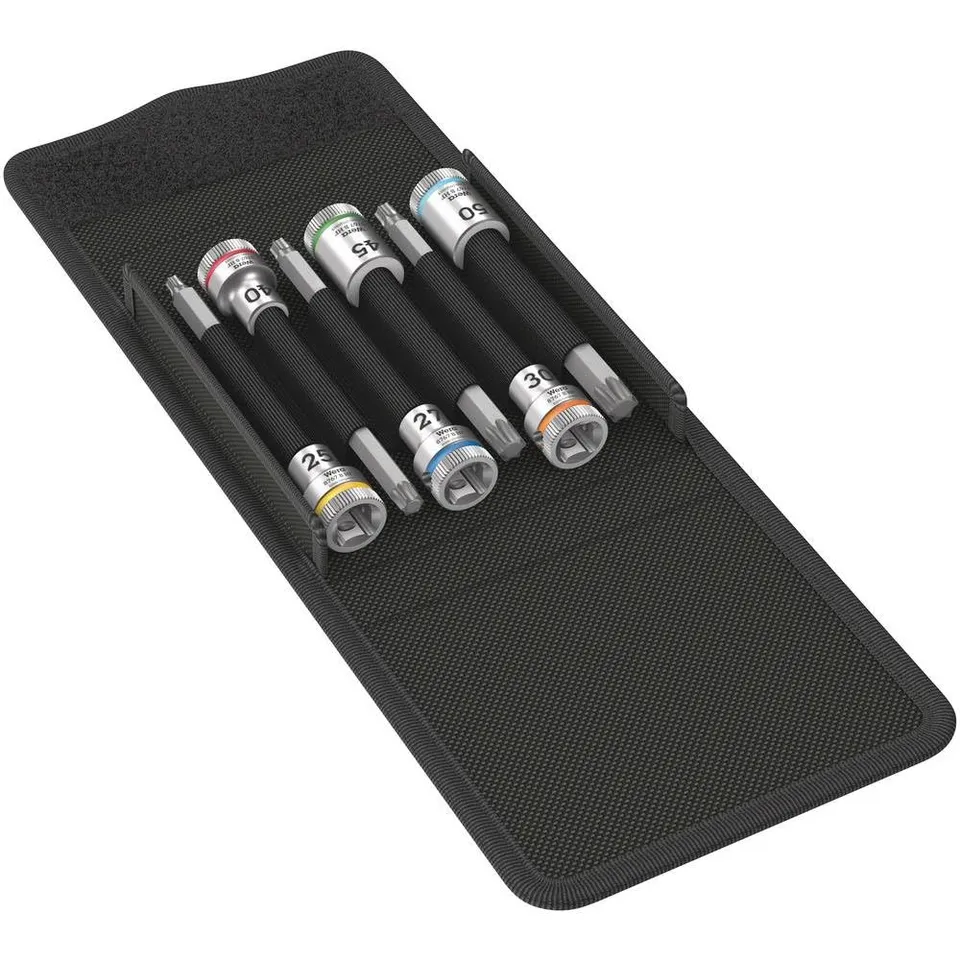 wera-05003185001-8767-b-torx-hf-1-zyklop-jeu-de-6-douilles-embouts-torx-3-8-avec image 1
