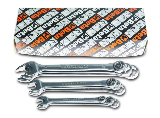 beta-tools-42inox-s11-jeu-de-11-cl-s-mixtes-en-acier-inoxydable-avec-support-com image 1