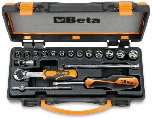 beta-tools-900-c13-5-coffret-13-douilles-6-pans-1-4-4-14-mm-et-5-accessoires image 1