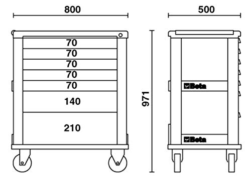 beta-tools-c39-7-r-commode-mobile-d-atelier-7-tiroirs-rouge-rails-billes-charge- image 6
