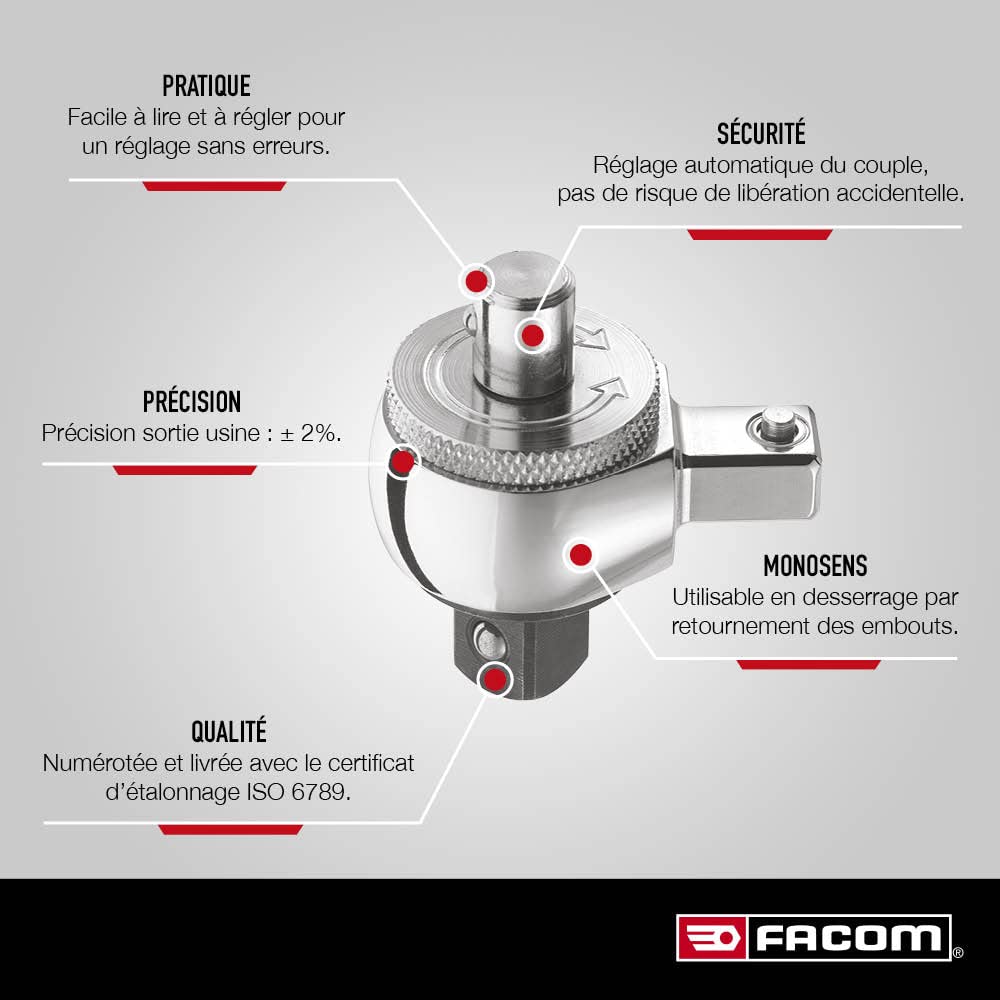 facom-r-372-t-te-de-cliquet-compact-1-4-carr-9-x-12-mm-72-dents-angle-de-reprise image 3