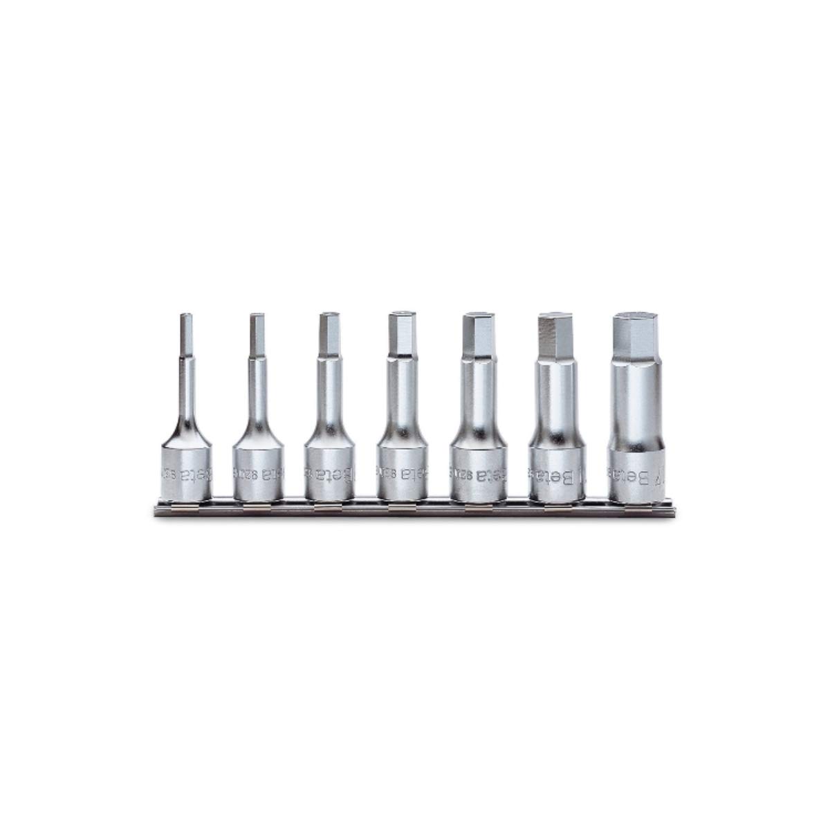 beta-tools-920me-sb7-jeu-de-7-douilles-tournevis-6-pans-creux-5-17-mm-sur-suppor image 1