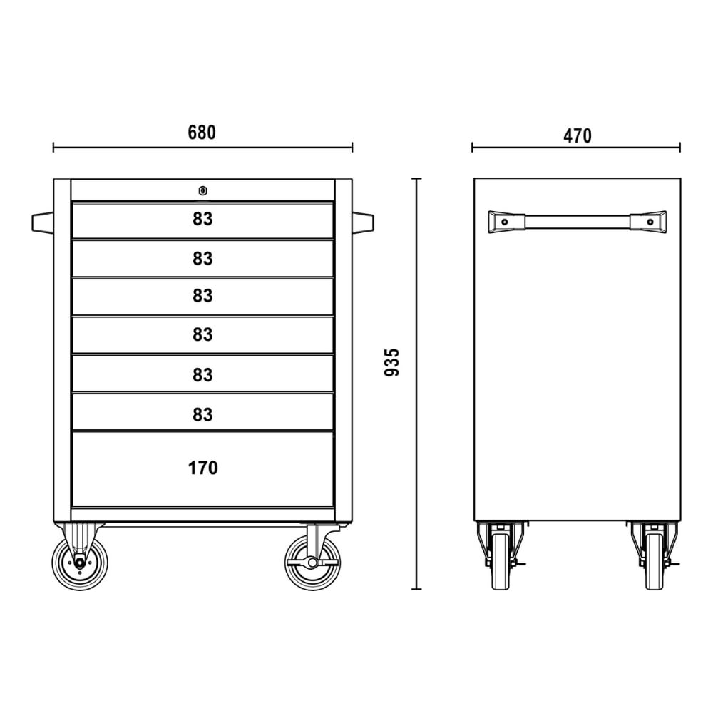 beta-tools-c04tss-7-servante-mobile-d-atelier-inox-aisi-304-7-tiroirs image 3