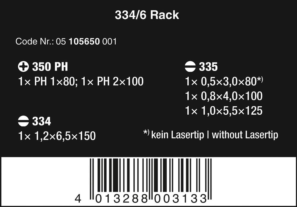 wera-334-6-kraftform-plus-lasertip-jeu-de-6-tournevis-avec-rack-fente-phillips-m image 2