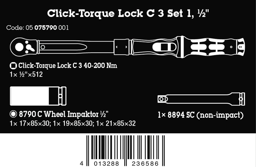 wera-click-torque-lock-c-3-jeu-d-outils-6-pi-ces-pour-changement-de-roue-cl-dyna image 2