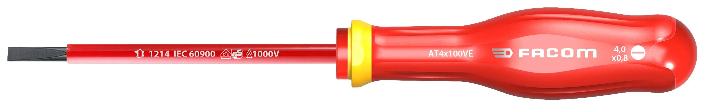 facom-at4x100ve-tournevis-protwinst-isol-1000v-pour-vis-fente-manche-soft-grip-v image 1