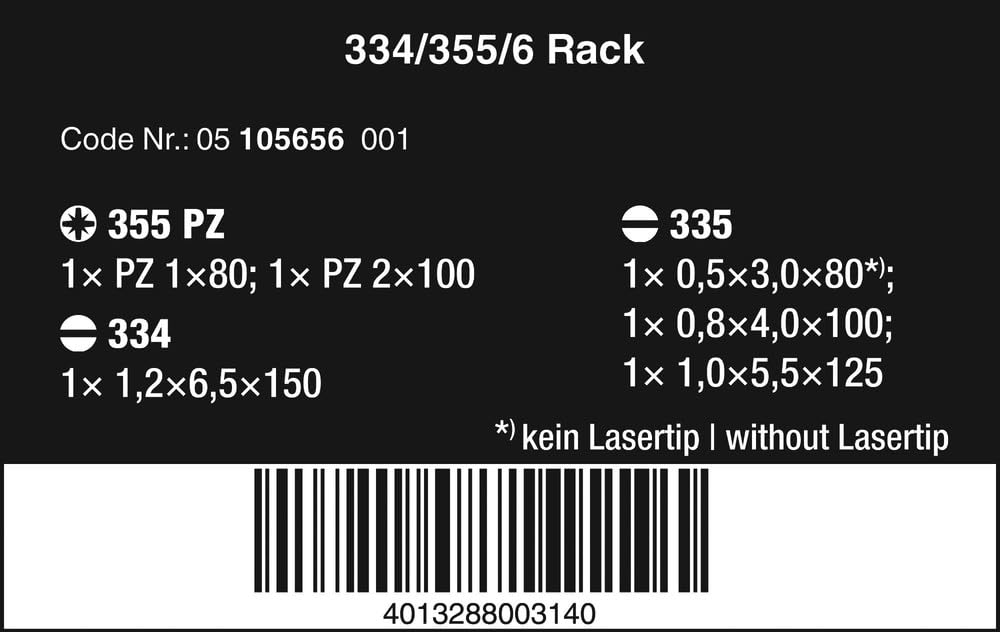 wera-334-355-6-rack-05105656001-jeu-de-6-tournevis-kraftform-plus-lasertip-pour- image 2