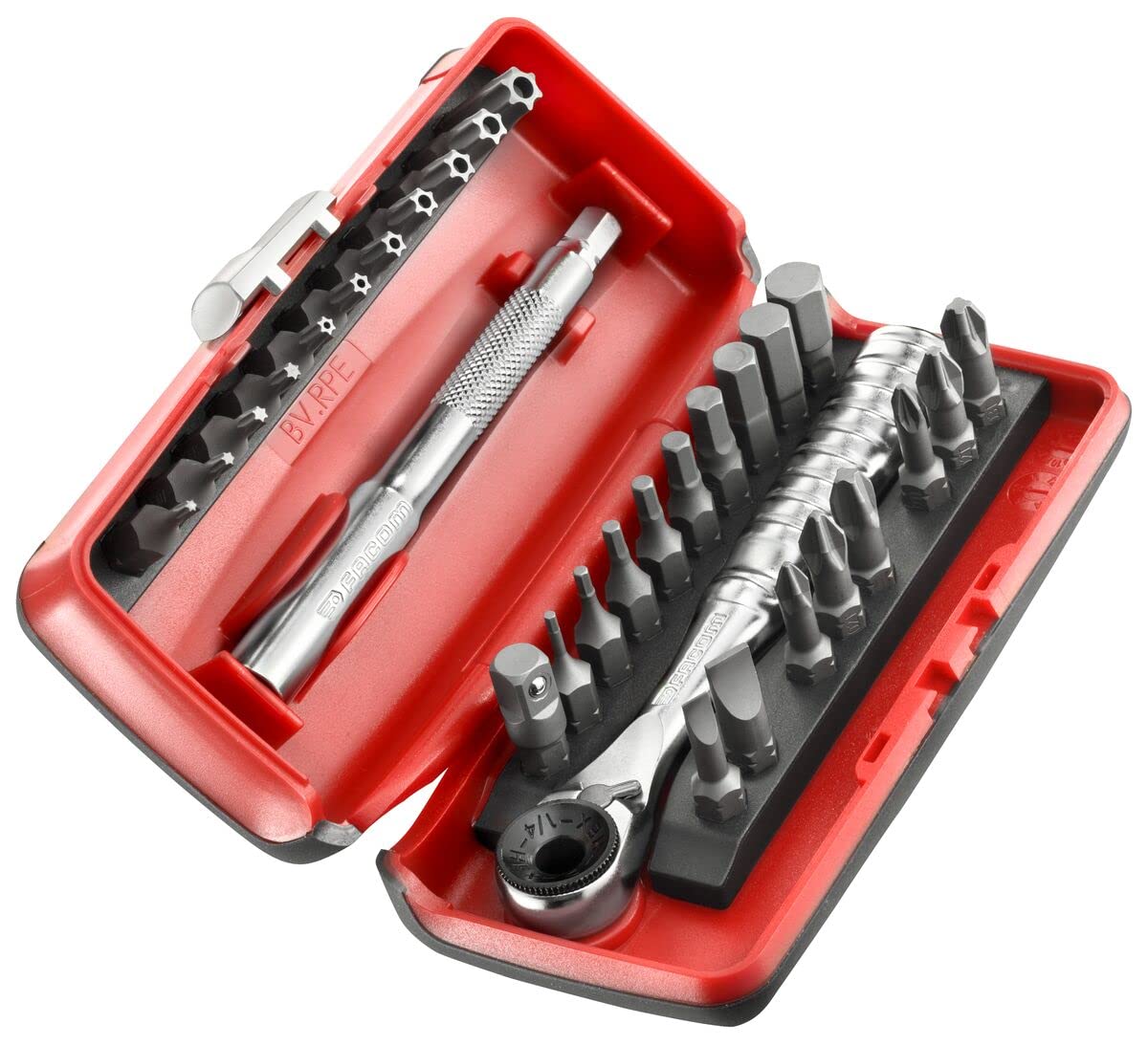 facom-r-pej31-coffret-d-embouts-1-4-31-pi-ces-cliquet-ultra-compact-rallonge-28- image 1