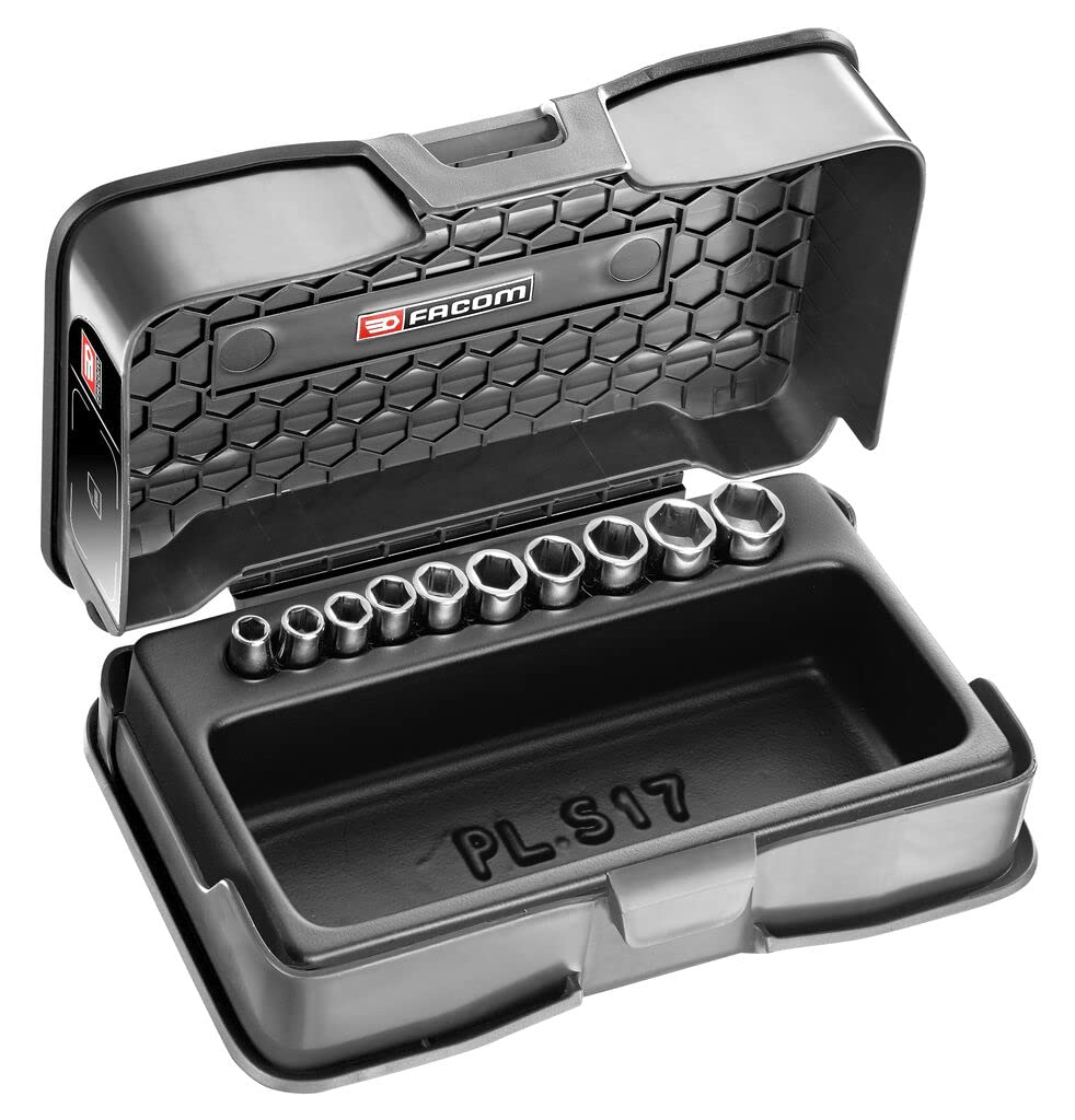 facom-coffret-de-10-douilles-1-4-6-pans-m-triques-5-5-14-mm-avec-plateau-pl-s17 image 1