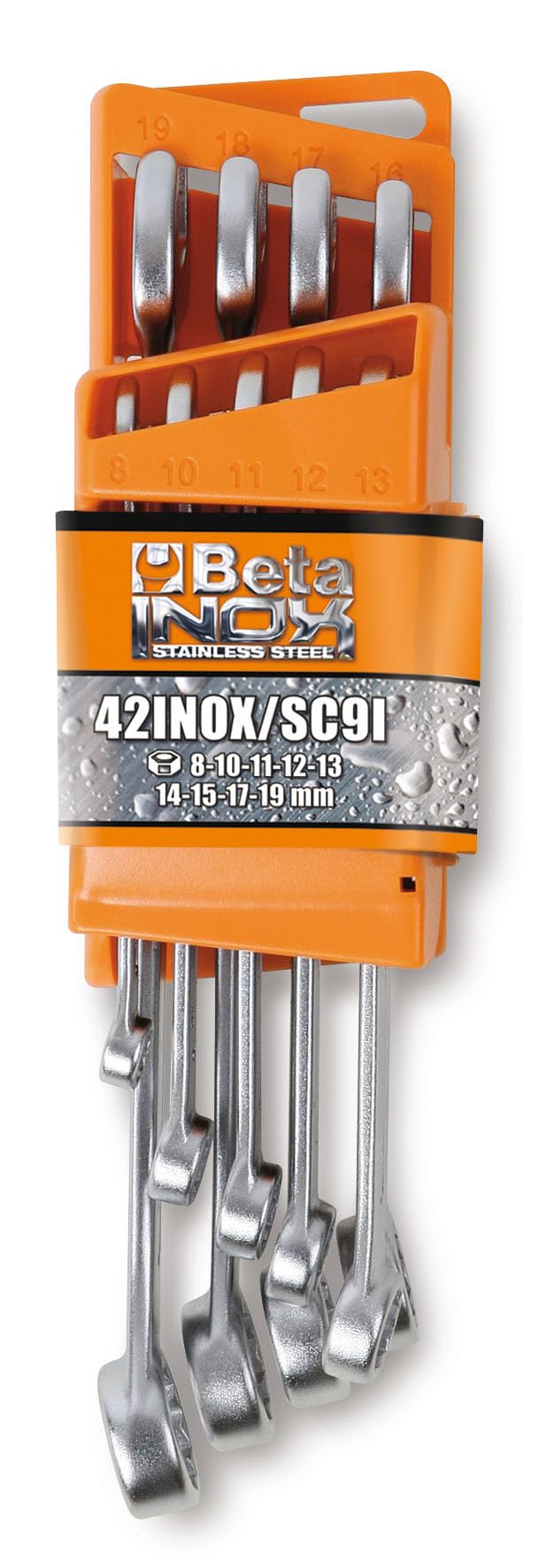 beta-tools-42inox-sc9-jeu-de-9-cl-s-mixtes-en-acier-inoxydable-avec-support image 1