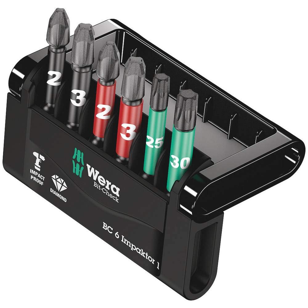 wera-5057694001-bit-check-6-impaktor-2-jeu-de-6-embouts-de-vissage-50-mm-pour-vi image 1