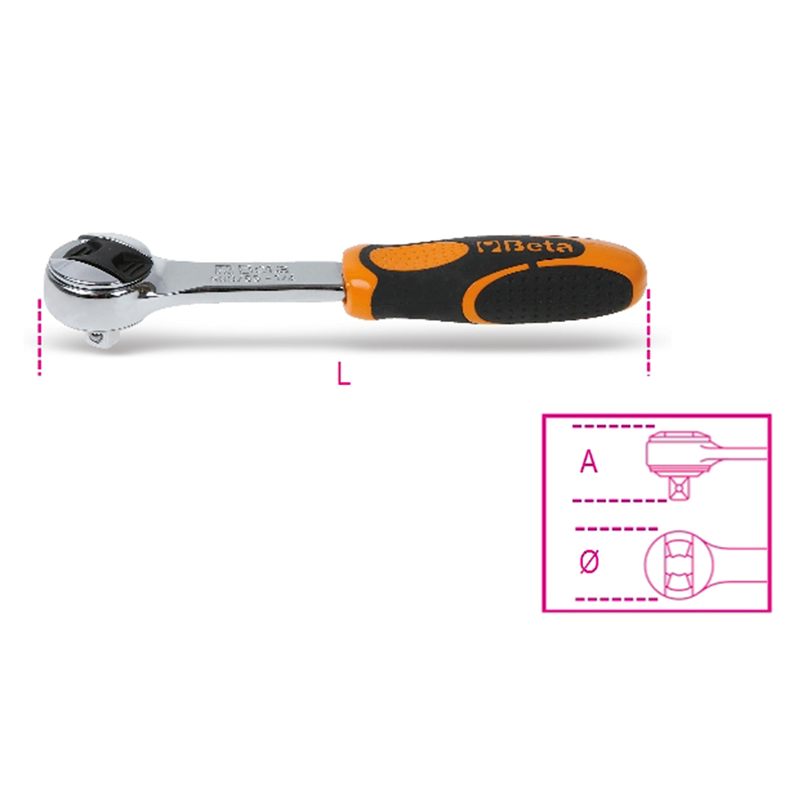 beta-tools-900-55k-cliquet-r-versible-1-4-chrom-carr-m-le-1-4-longueur-125-mm-bl image 4
