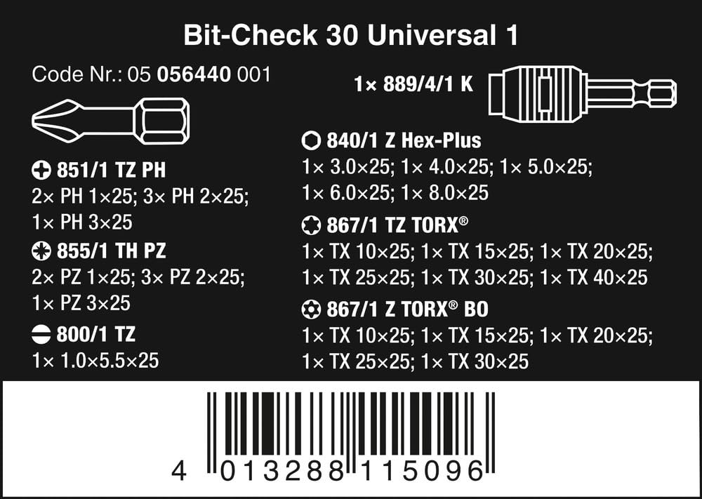 wera-bit-check-bc-universal-30-jeu-de-30-embouts-multicolore-avec-porte-embouts- image 2