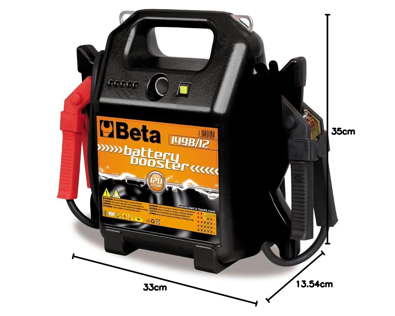 beta-tools-1498-12-booster-de-d-marrage-portable-12-v-avec-c-bles-et-pinces-isol image 3
