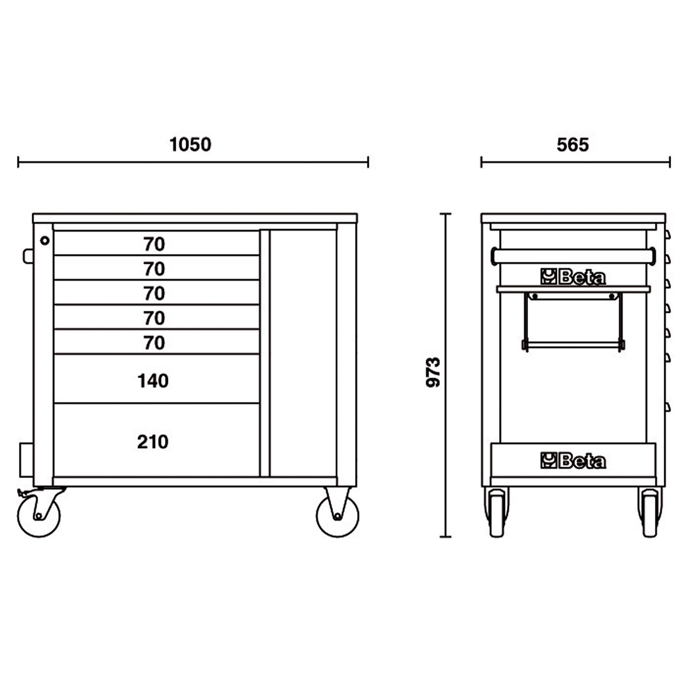 beta-tools-c24sl-cab-o-servante-mobile-7-tiroirs-avec-armoire-porte-accessoires- image 2