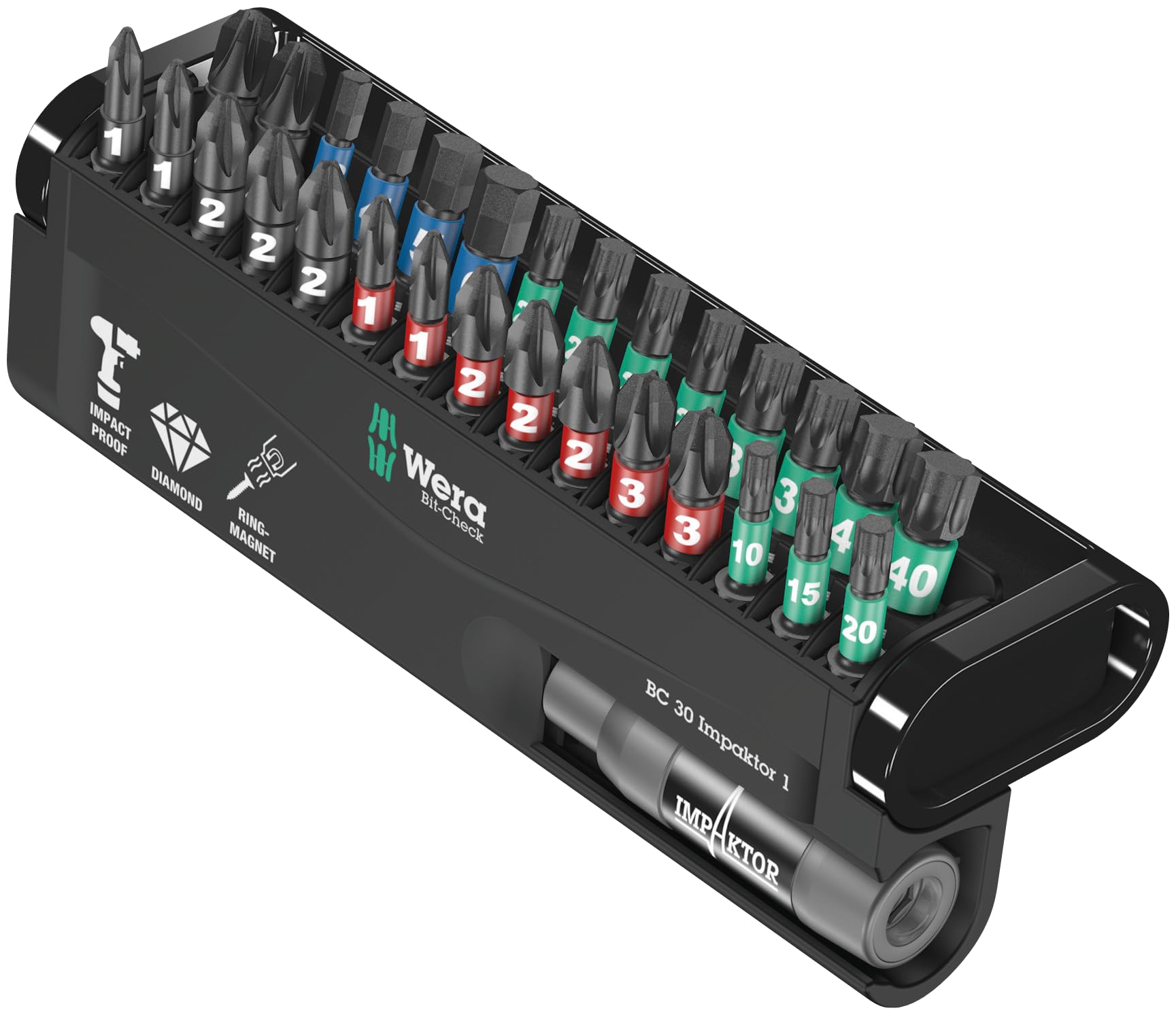wera-impaktor-bit-check-30-05057690001-coffret-30-embouts-pour-visseuse-choc-rev image 1