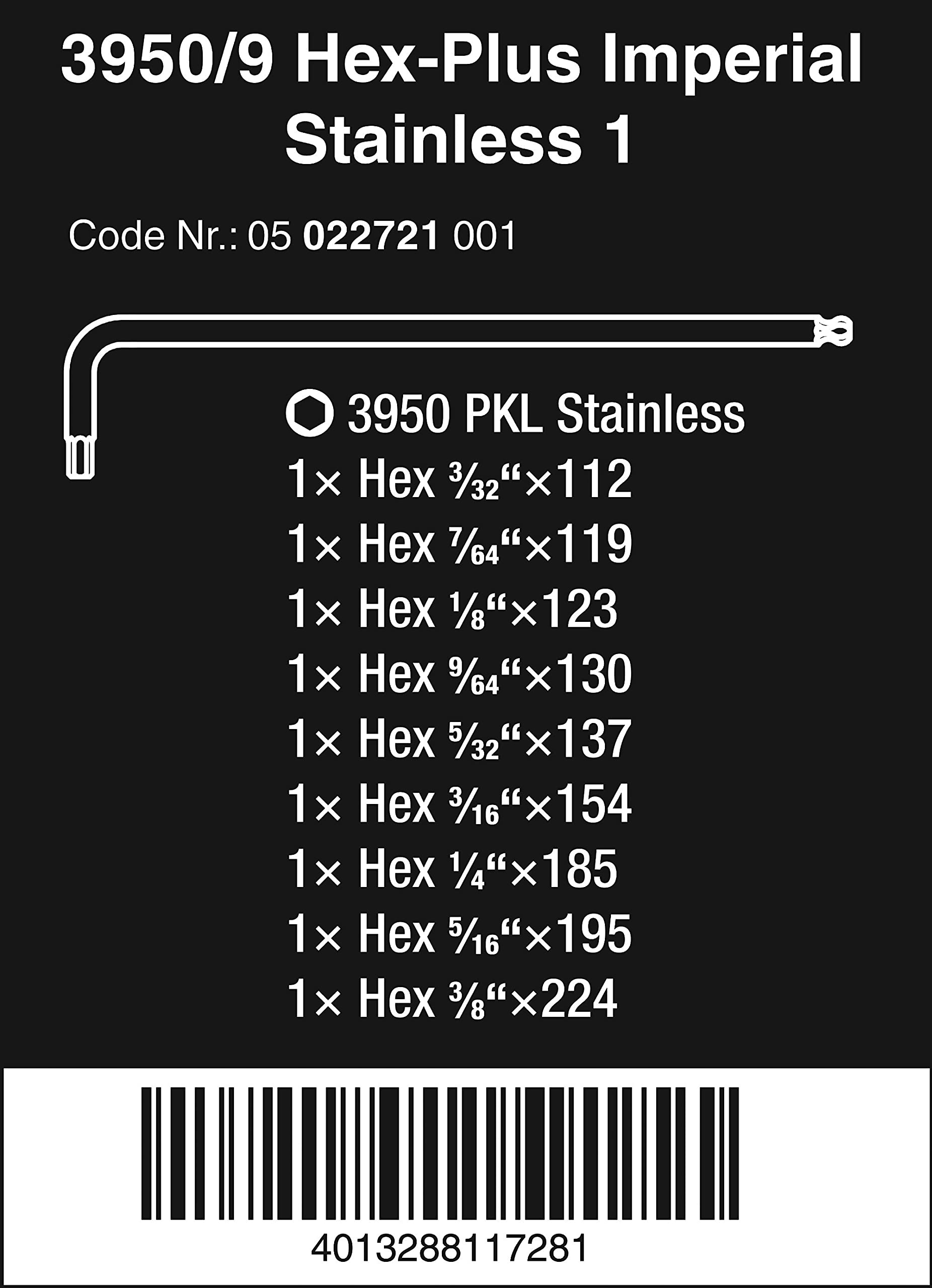 wera-3950-pkl-9-sz-jeu-de-9-cl-s-m-les-coud-es-inox-imp-rial-avec-profil-hex-plu image 2