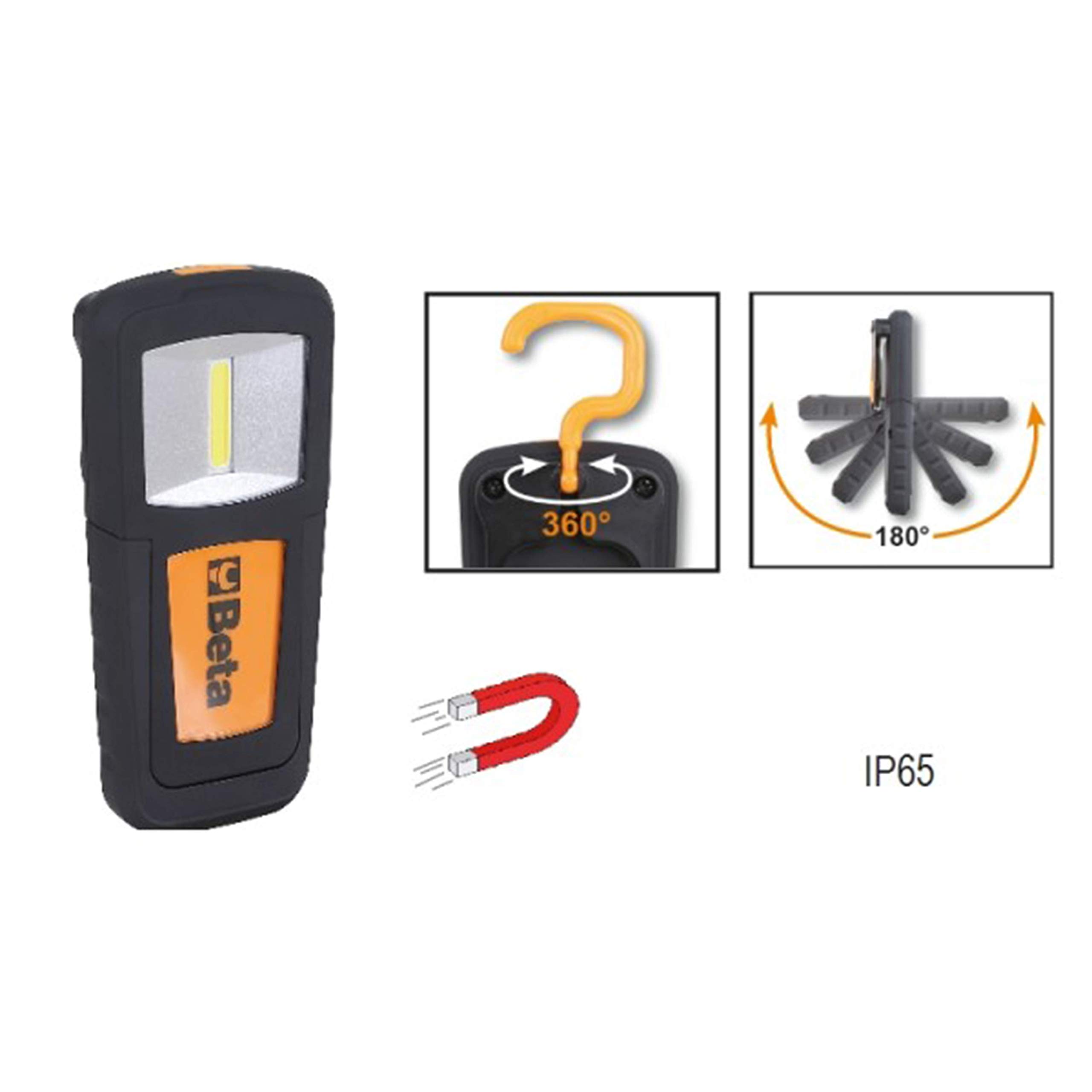 beta-tools-1838cob-lampe-rechargeable-compacte-led-cob-200-lumens-base-magn-tiqu image 2