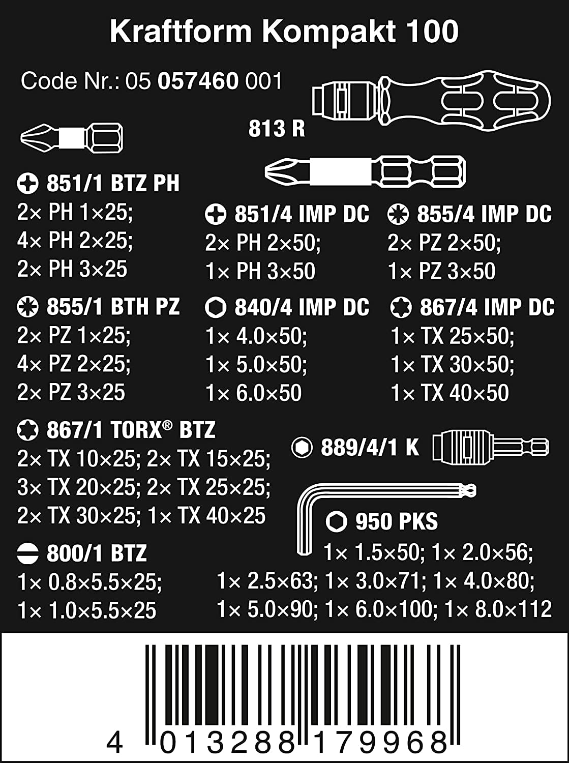 wera-kraftform-kompakt-100-05057460001-set-porte-embouts-52-pi-ces-avec-rapidapt image 2