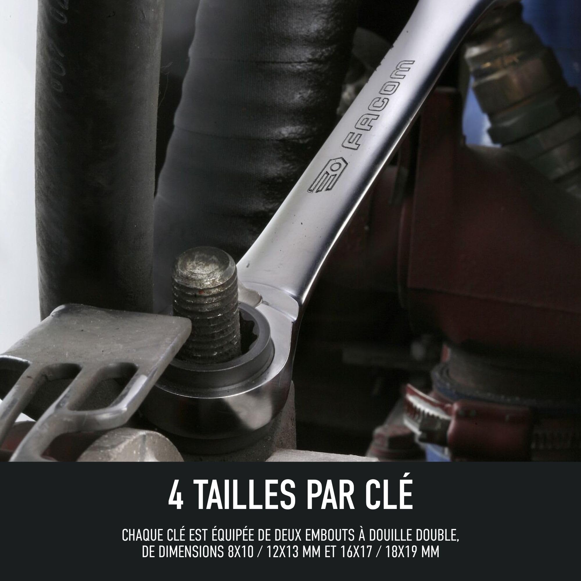 facom-64c-j2pb-jeu-de-2-cl-s-polygonales-cliquet-droites-multi-ouvertures-m-triq image 3