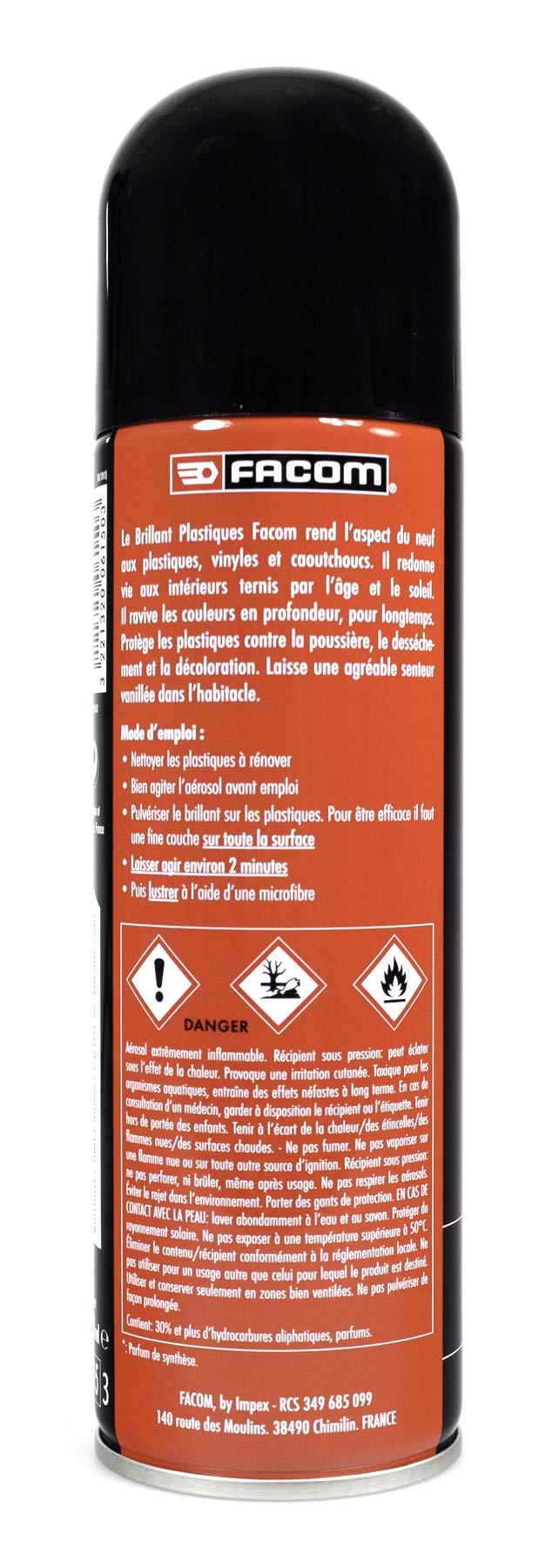facom-006150-brillant-plastiques-a-rosol-300-ml-parfum-vanille-restaure-et-prot- image 2