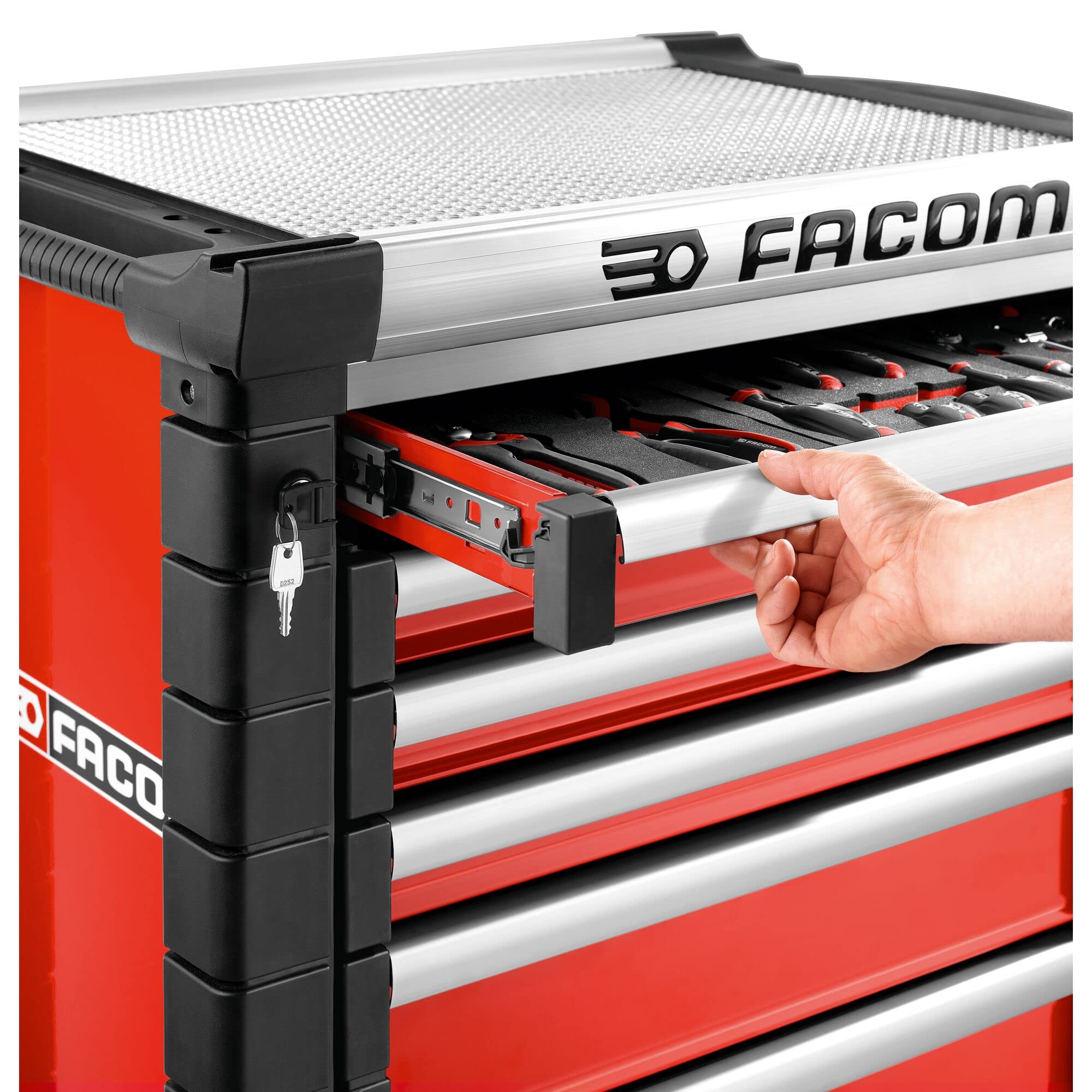 facom-jet-6m3a-servante-d-atelier-jet-rouge-6-tiroirs-sur-roulettes-3-modules-pa image 8