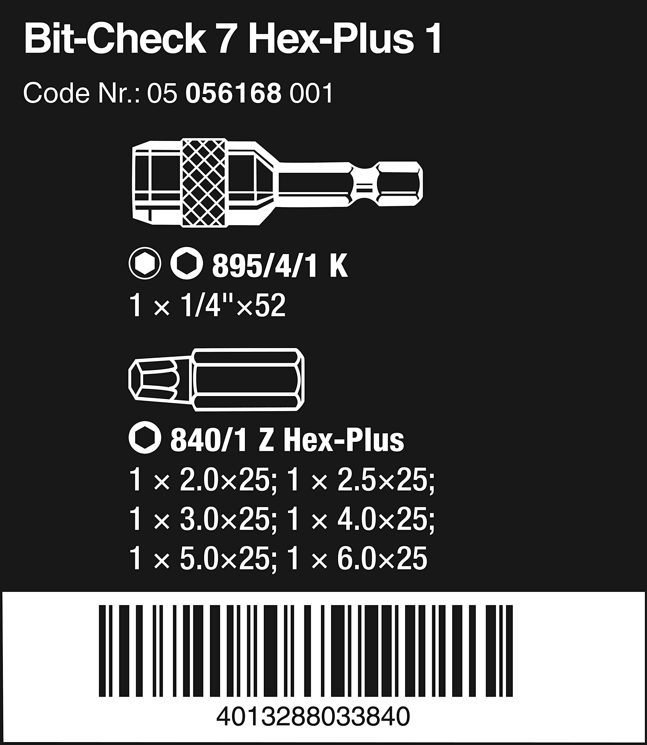 wera-bit-check-7-hex-plus-1-kit-de-7-embouts-hexagonaux-six-pans-femelle-en-coff image 2